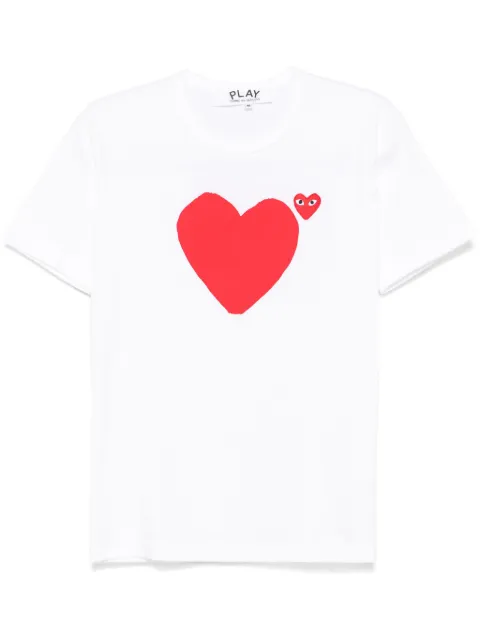 Comme Des Garçons Play heart-print cotton T-shirt White AXT222051