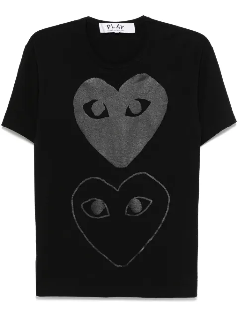 Comme Des Garçons Play double heart-print T-shirt Black AXT194051