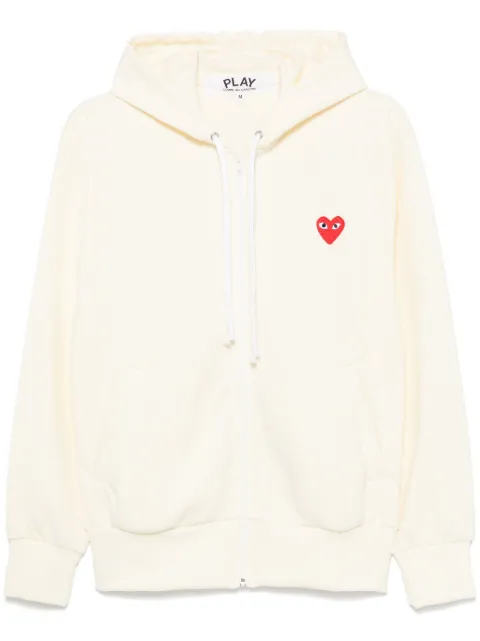 Comme Des Garçons Play heart-appliqué hoodie Yellow AXT172051