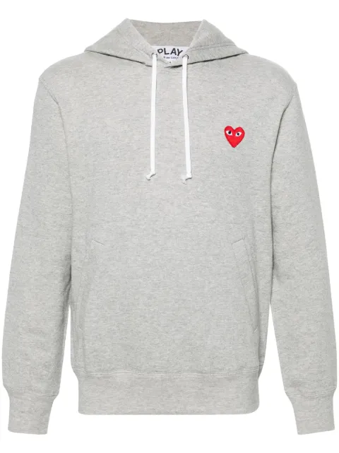 Comme Des Garçons Play heart-motif cotton hoodie Grey AXT170051