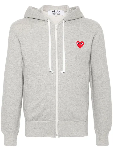 Comme Des Garçons Play mélange-effect cotton hoodie Grey AXT168051