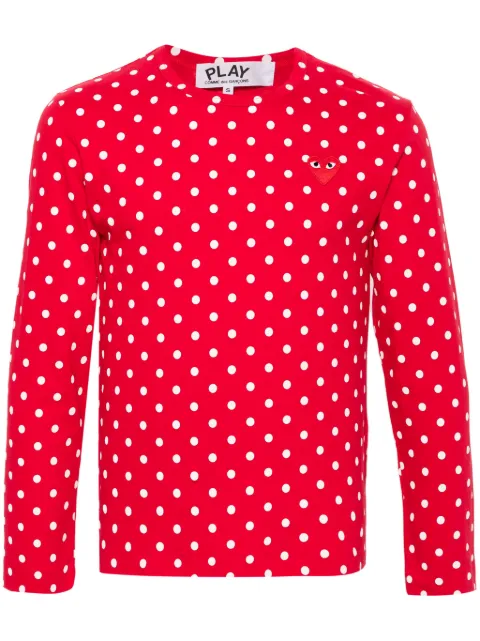 Comme Des Garçons Play polka-dot cotton T-shirt Red AXT166051