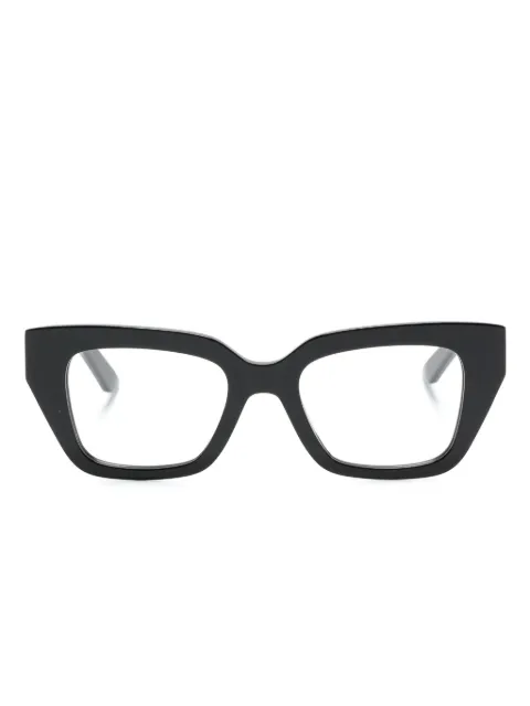 Alexander McQueen Eyewear logo-engraved square-frame glasses Black AM0453O