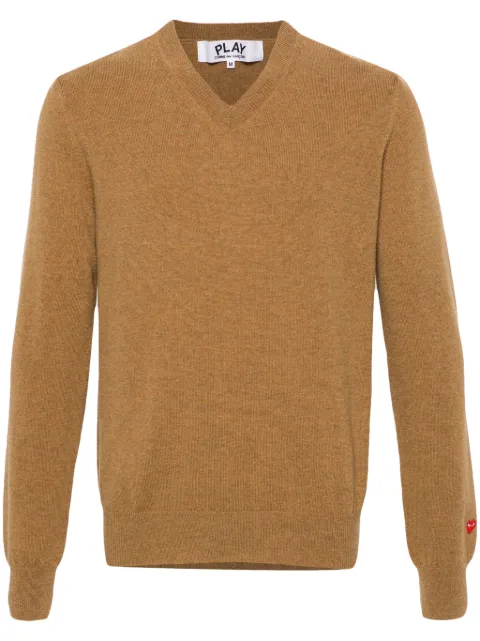 Comme Des Garçons Play heart-patch wool jumper Brown AXN090051