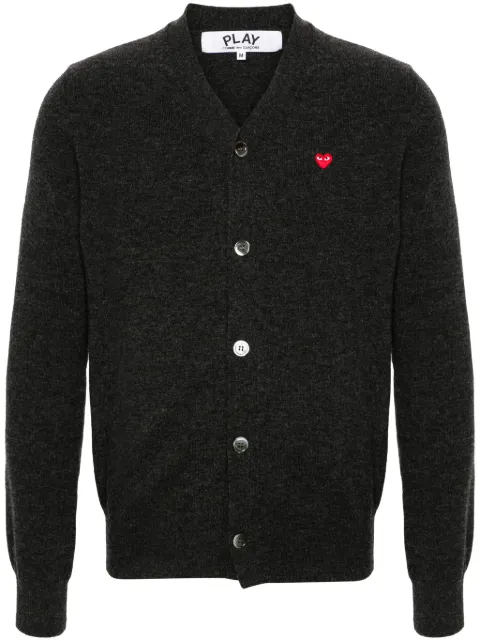 Comme Des Garçons Play heart-patch wool cardigan Grey AXN080051
