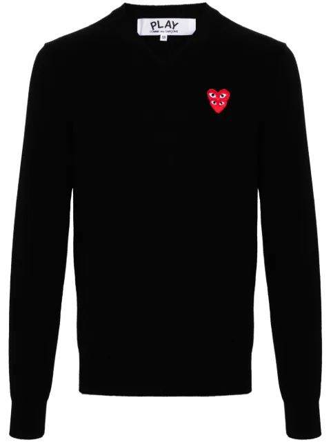 Comme Des Garçons Play heart-patch wool jumper Black AXN074051