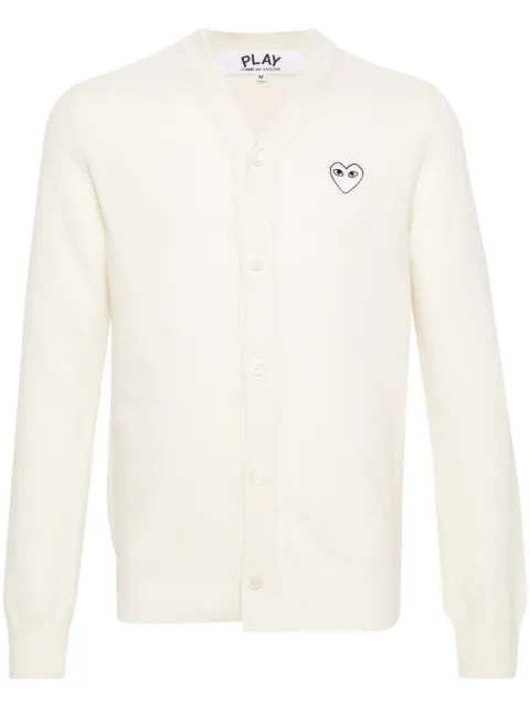 Comme Des Garçons Play heart-motif wool cardigan Neutrals AXN066051