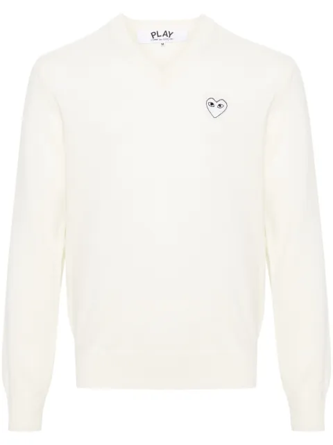 Comme Des Garçons Play heart-patch wool jumper Neutrals AXN064051