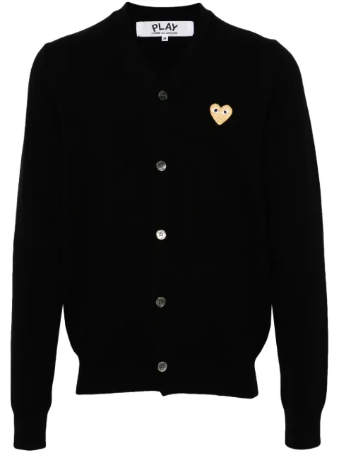 Comme Des Garçons Play heart-patch wool cardigan Black P1N050