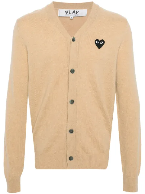 Comme Des Garçons Play Heart-patch wool cardigan Neutrals AXN024051