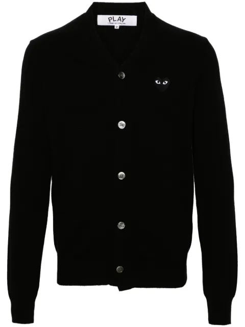 Comme Des Garçons Play heart-patch wool cardigan Black AXN024051