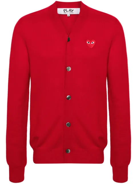 Comme Des Garçons Play logo-appliqué wool cardigan Red AXN008051