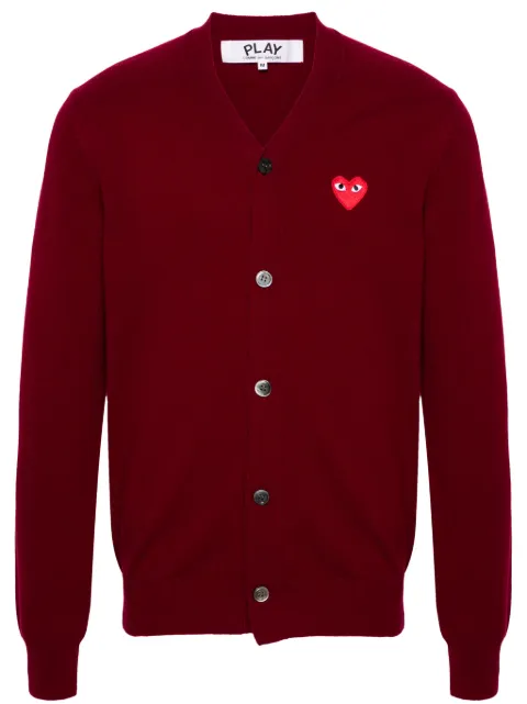Comme Des Garçons Play V-neck wool cardigan Red AXN008051