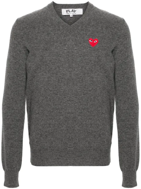 Comme Des Garçons Play heart-patch wool jumper Grey AXN002051