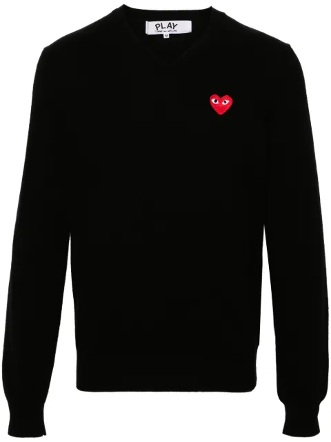 Comme Des Garçons Play Heart-patch wool jumper Black AXN002051