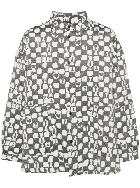 Henrik Vibskov Big patterned-jacquard shirt White AW24STUDM206