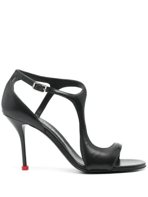 Alexander McQueen Harness 90mm leather sandals Black 789436WIFD1