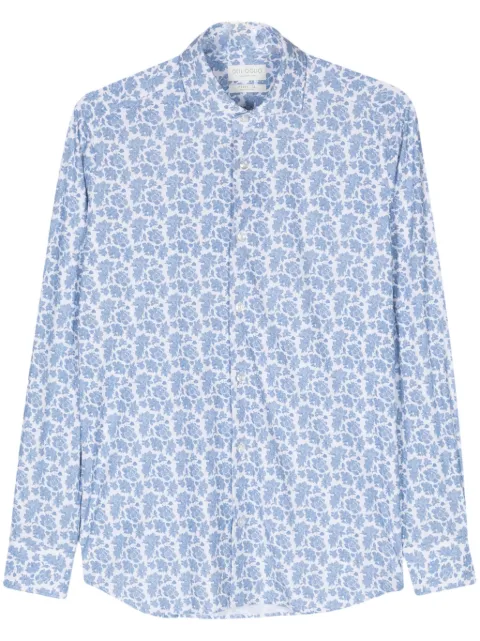 Dell'oglio floral-print long-sleeve shirt Blue AR24SR11CANEP07