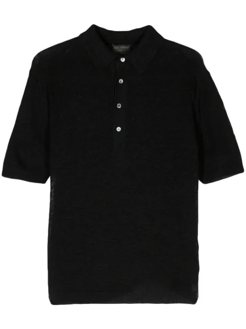 Dell'oglio open-knit polo shirt Black PL1MC4BLS7R
