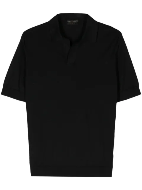 Dell'oglio short-sleeve cotton polo shirt Black PL1MCSKSU18R