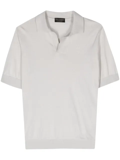 Dell'oglio split-neck cotton polo shirt Grey PL1MCSKSU18R