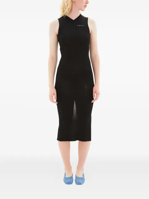 Marni ribbed midi dress Black ABMD0219A0UFV22200N99