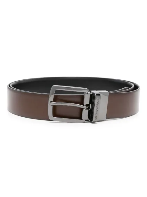 Emporio Armani burnished-finish leather belt Brown Y4S576Y748I