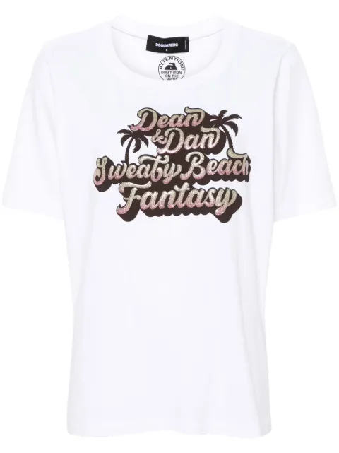 DSQUARED2 Sweaty Beach Fantasy cotton T-shirt White S72GD0517S24668