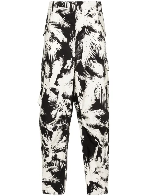 Laneus printed multi-pockets cotton trousers Neutrals S4LAMAPA009