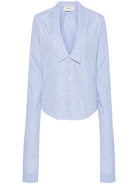 Coperni striped cotton shirt Blue COPCH35326