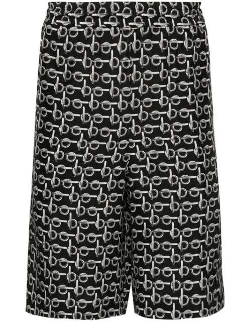 Burberry B elasticated-waistband silk shorts Black 8089043
