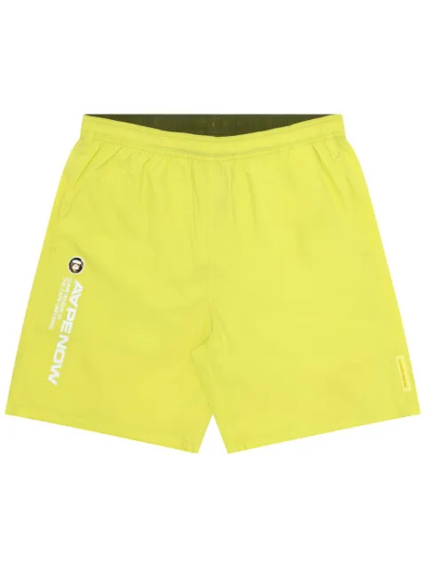 AAPE BY *A BATHING APE® logo-print elasticated shorts Yellow ASPA669XXM