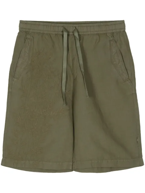 Maharishi embroidered-motif hemp deck shorts Green 5121DRAGONBAMBOOOLV