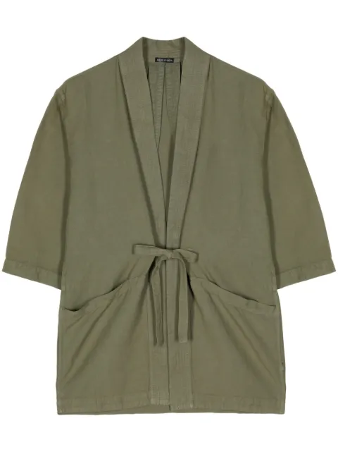 Maharishi tie-fastening cotton-hemp jacket Green 5088HEMPSUMMEROLV