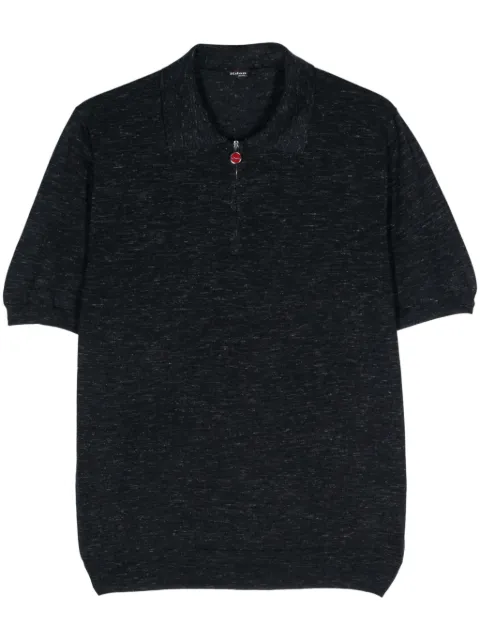 Kiton mélange fine-knit polo shirt Blue UMK1318K4