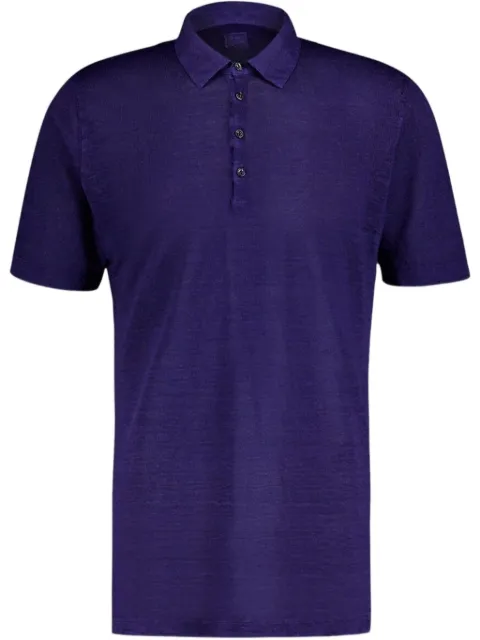 120% Lino linen polo shirt Blue 31ALIM7282000E908