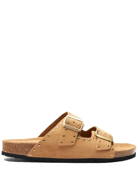 Scarosso Hopi stud-embellished suede sandals Neutrals HOPISANDBEISUED
