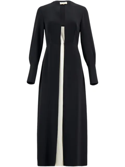 Zeus+Dione layered-design midi dress Black CLDR0787