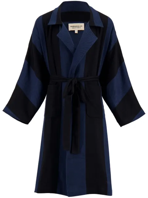 Marrakshi Life striped cotton coat Black C14049