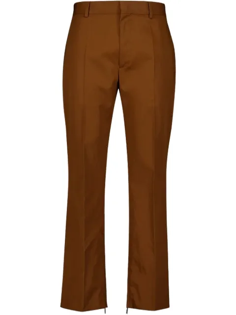 Off-White cotton straight-leg trousers Brown OMCA248S24FAB0026060