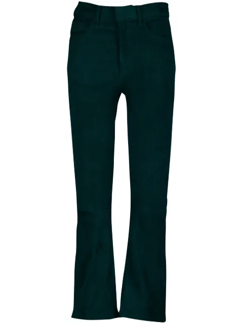 PAULA high-rise flared suede pants Green ZIRCON3