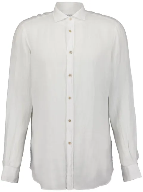 Boglioli long-sleeve linen shirt White 610TSB3853