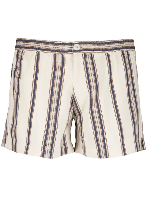 Marrakshi Life striped elasticated-waist shorts White MENS012