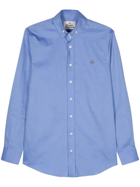 Vivienne Westwood Orb-embroidered shirt Blue 24010005W00R7
