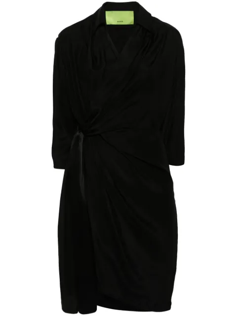 GAUGE81 Miya silk wrap dress Black 224210