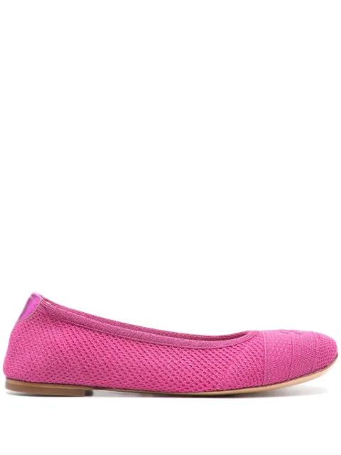 Casadei lurex-detail knitted ballerina shoes Pink 1A265X0101SHINE