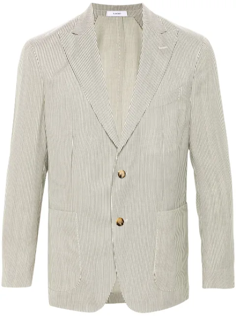 Boglioli single-breasted striped blazer Green N6302ESB4006