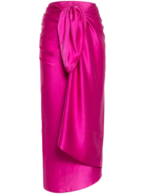 Dusan self-tie silk wrap skirt Pink Q2816
