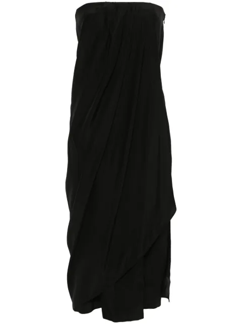 GAUGE81 Onna strapless silk midi dress Black 22427