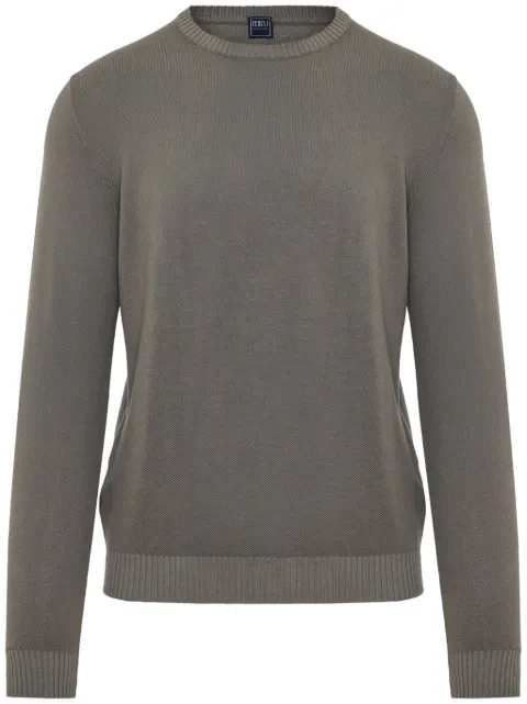 Fedeli cotton crew neck jumper Grey 7UED5906